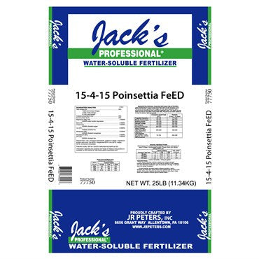 Jack's Professional 15-4-15 Poinsettia FeED +CaMg Fertilizer 25lb