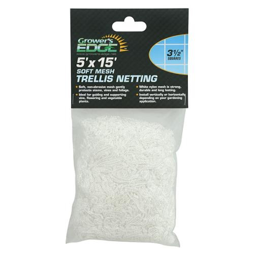 Grower's Edge Soft Mesh Trellis Netting 5 ft x 15 ft w/ 3.5 in Squares