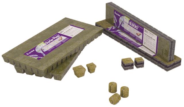 Grodan MM 40/40 6/15 Plugs, 1.5" x 1.5" x 1.5" 15 per strip, 3 strips per pack