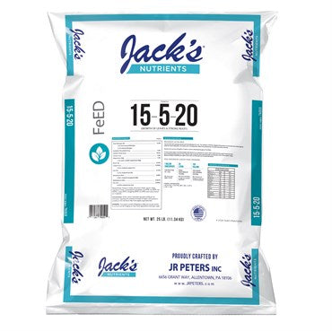 Jack's Nutrients 15-5-20 Tap Water Fertilizer 25lb