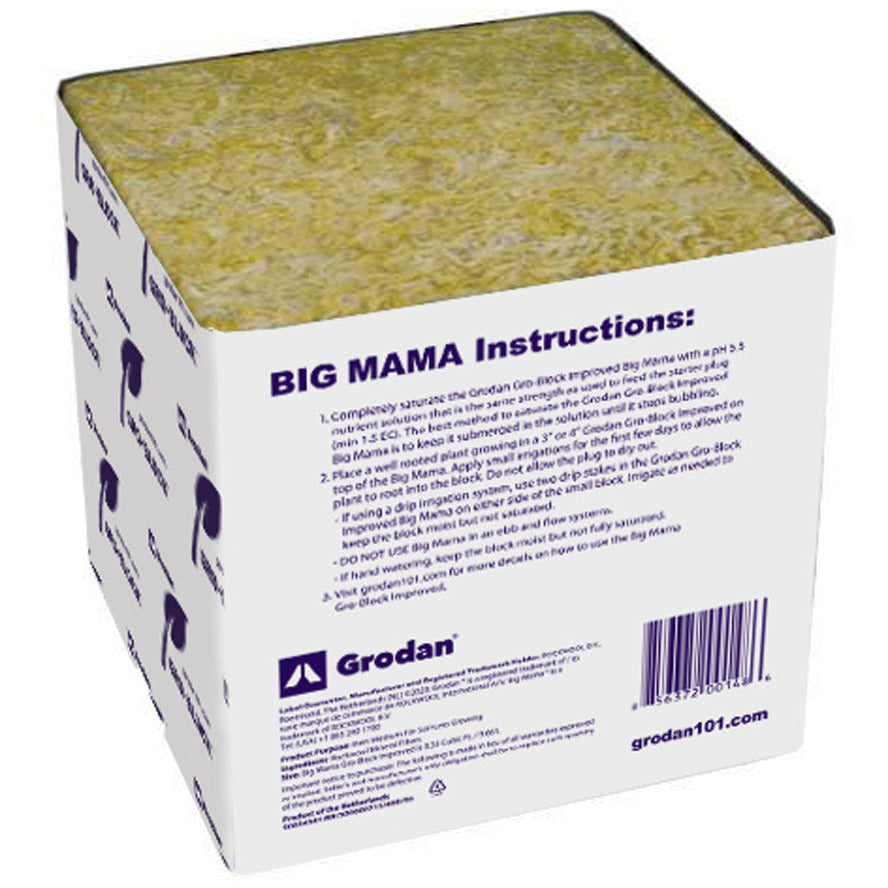 Grodan Improved Gro-Block Big Mama, 8 x 8 x 8, no hole, case of 18